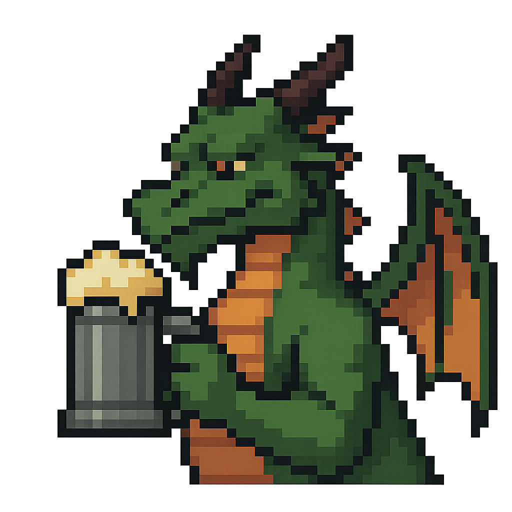 Dragon with beer stein